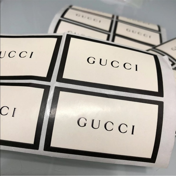 12 Authentic GUCCI Black/White Label Stickers for DIY Projects and Gifts. - Picture 2 of 3